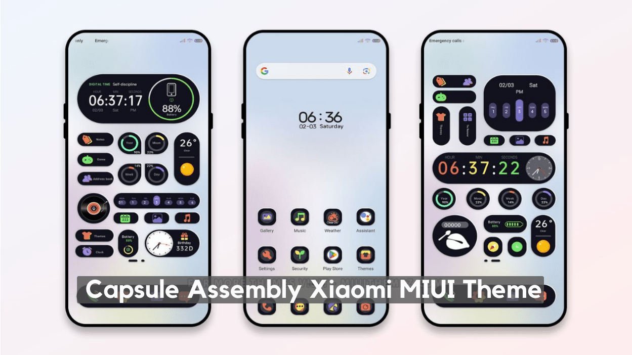Capsule Assembly MIUI Theme with Dynamic Minimal