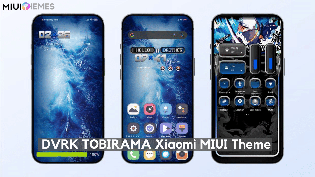 DVRK TOBIRAMA MIUI Theme for Xiaomi with Dynamic Anime UI