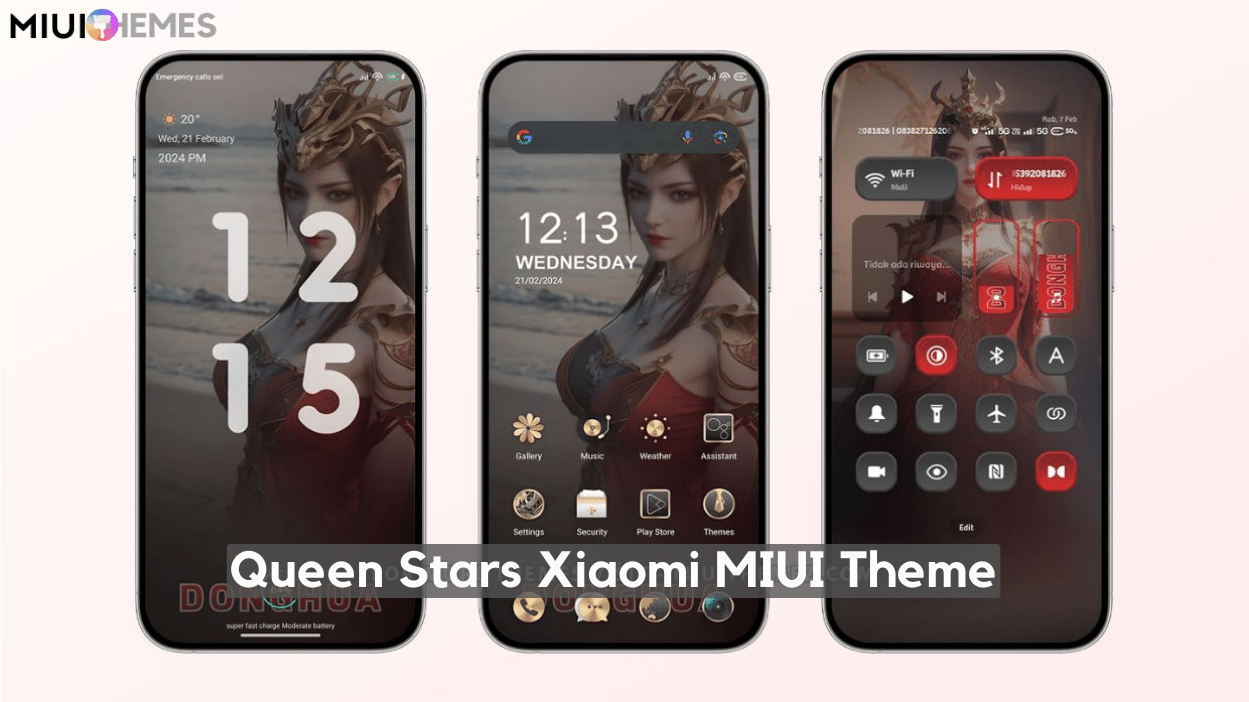 Queen Stars MIUI Theme Download for Xiaomi with Anime Dark Mode