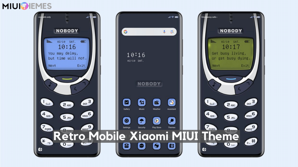 Retro Mobile MIUI Theme for Xiaomi with Feature Phone Style