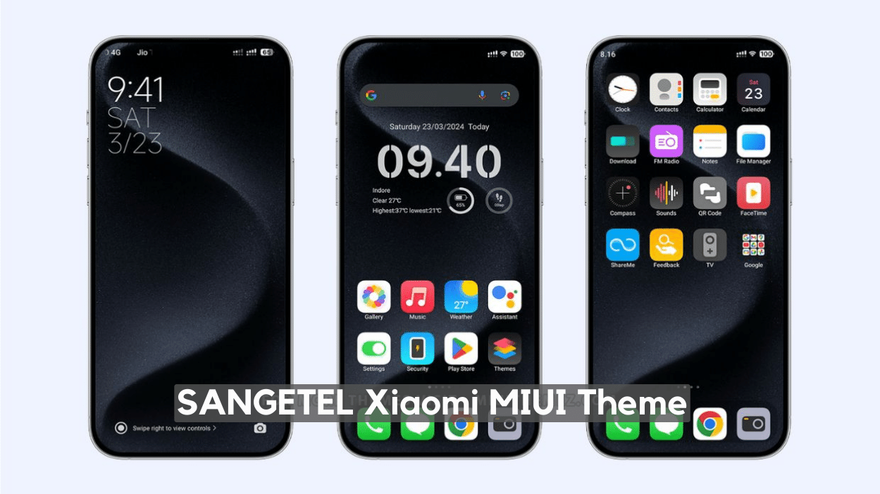 SANGETEL MIUI Theme Download for Xiaomi with Dark Mode