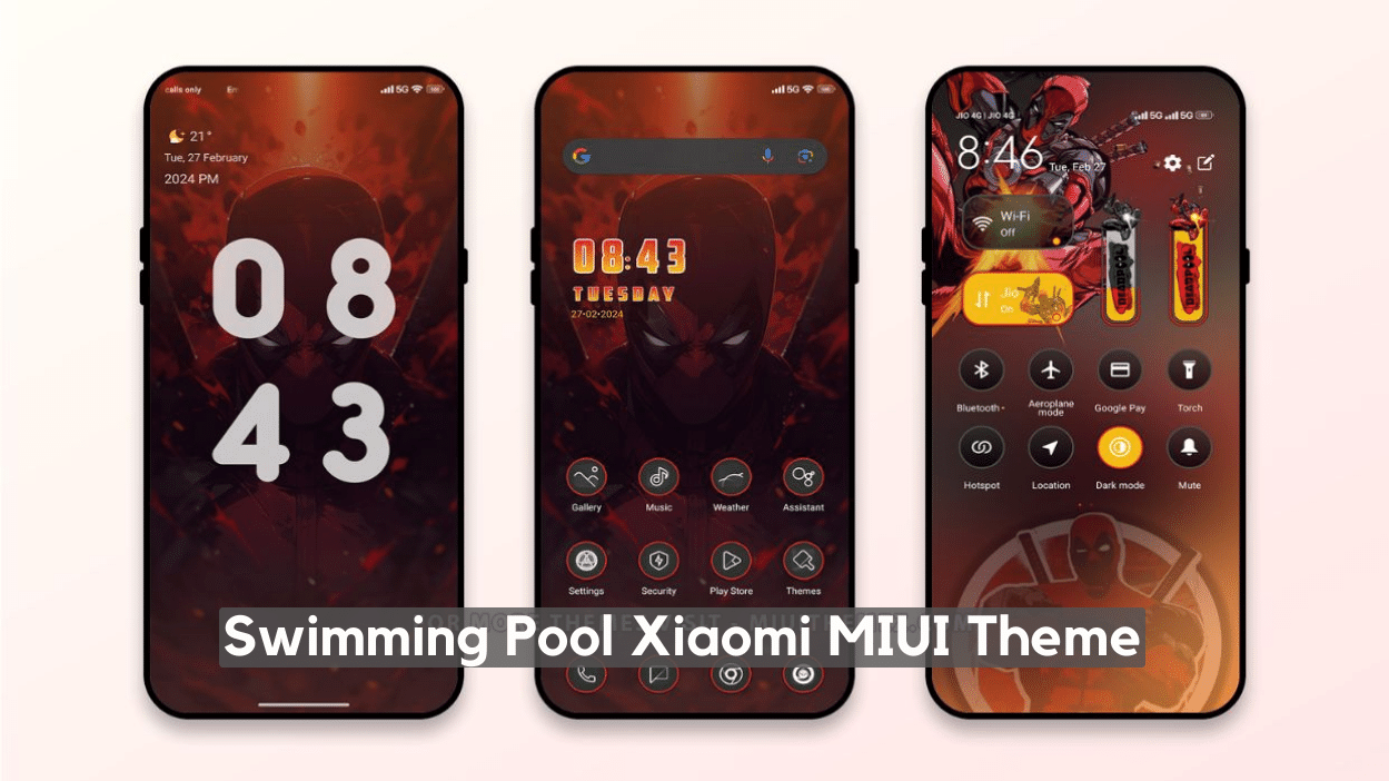 Swimming Pool MIUI Theme for Xiaomi with Deadpool Experience