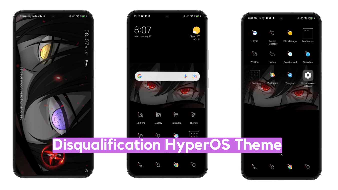 Disqualification MIUI Theme with Dark Anime Experience Disqualification MIUI Theme with Dark Anime Experience
