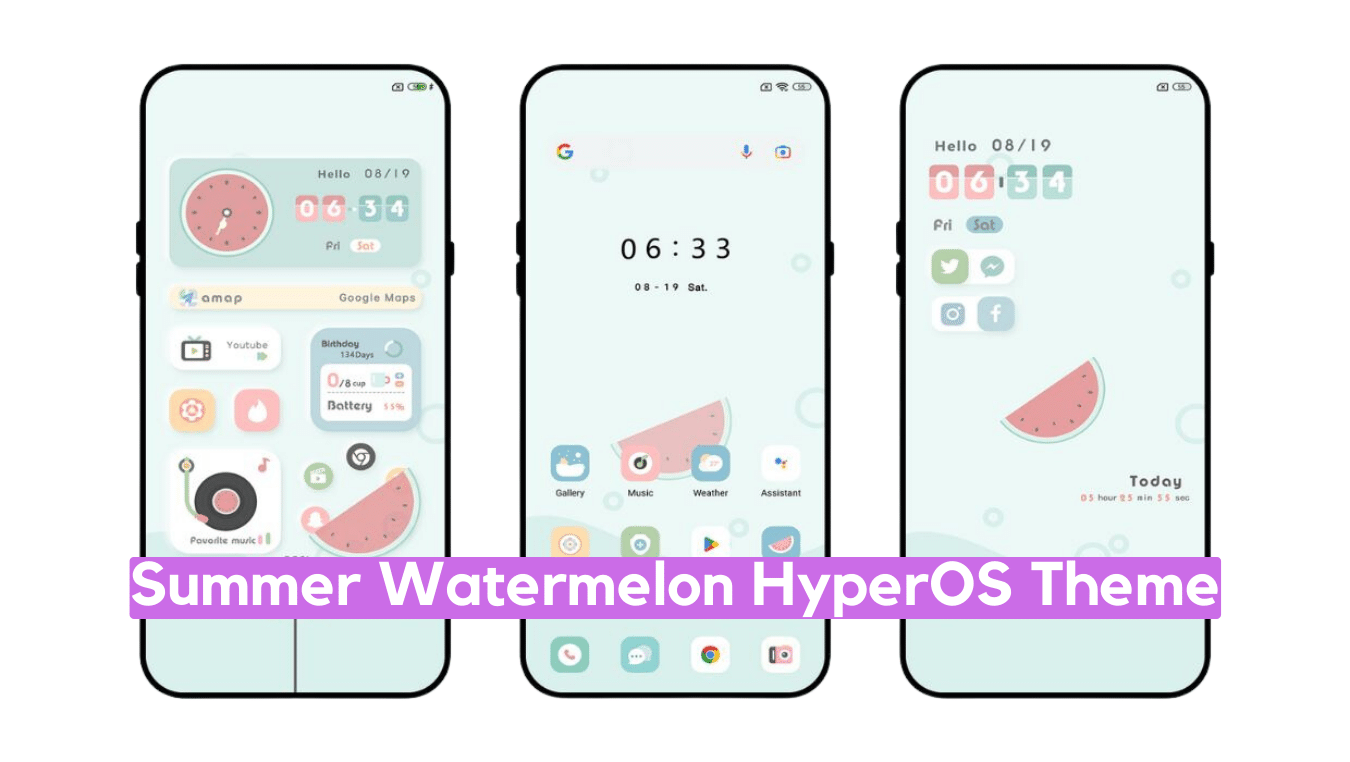 Summer Watermelon MIUI Theme with Summer Refreshing Experience