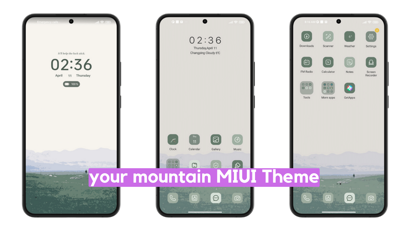 your mountain MIUI Theme for Xiaomi with Minimal Experience your mountain MIUI Theme for Xiaomi with Minimal Experience