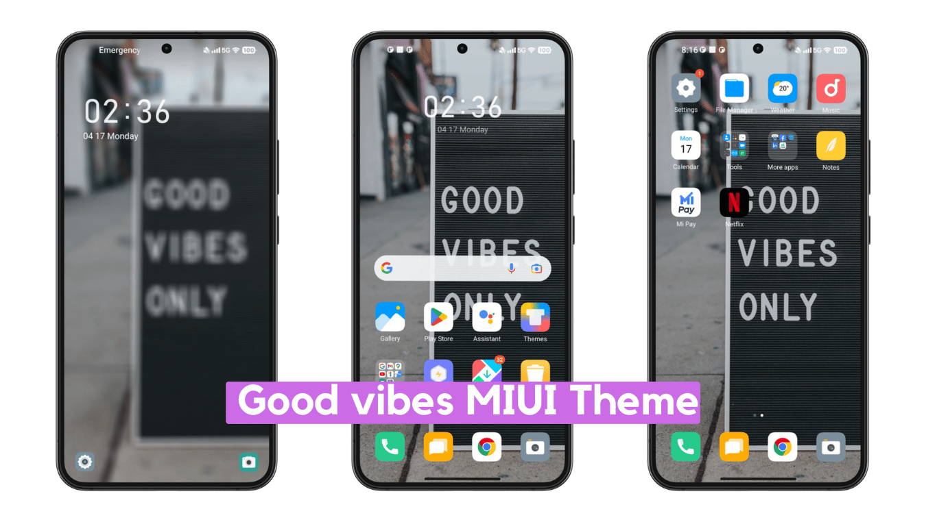 Good vibes MIUI Theme for Xiaomi with Dynamic Experience