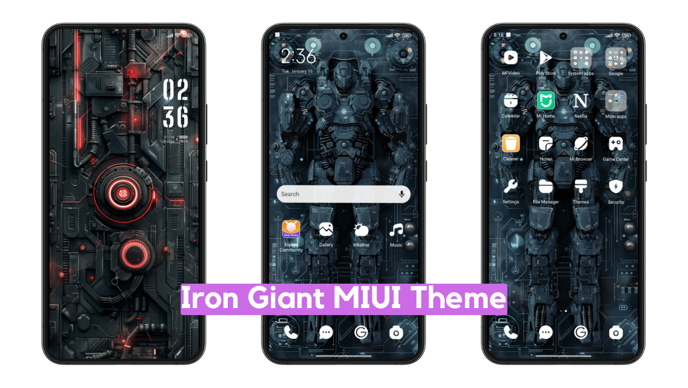 Iron Giant MIUI Theme for Xiaomi with Minimal Experience