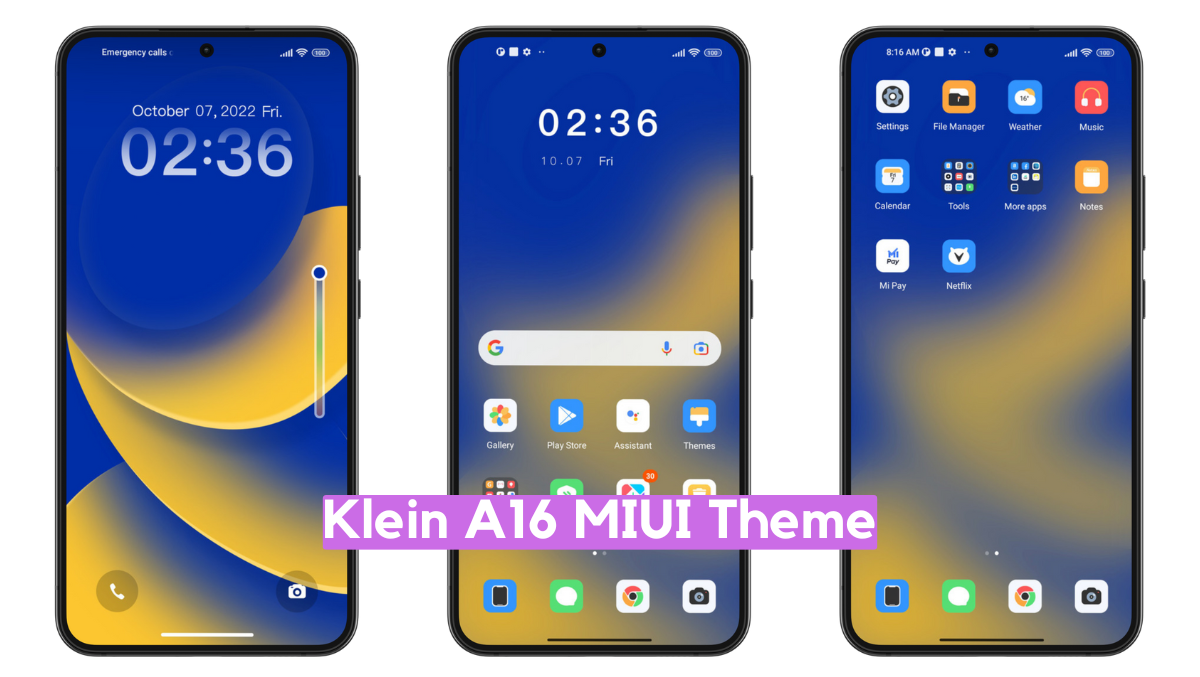 Klein A16 MIUI Theme for Xiaomi with Dynamic Experience Klein A16 MIUI Theme for Xiaomi with Dynamic Experience