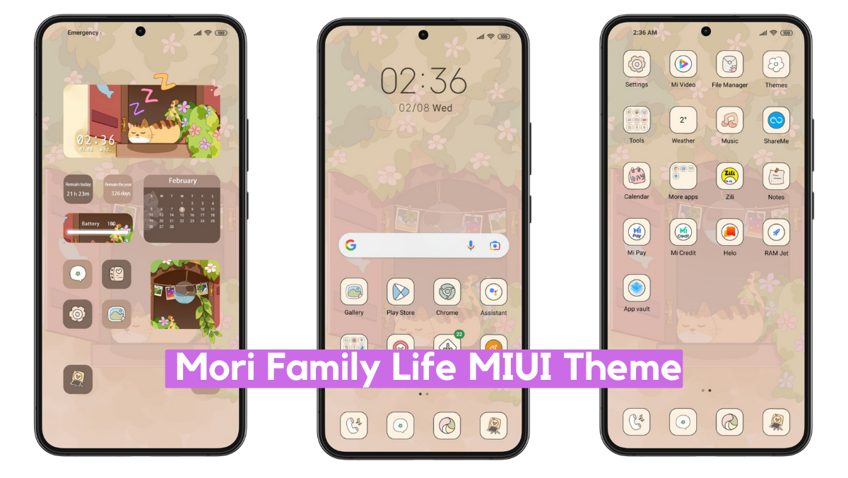 Mori Family Life MIUI Theme for Xiaomi with Dynamic Anime UI