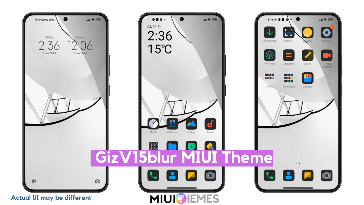 GizV15blur MIUI Theme for Xiaomi with Dynamic Experience