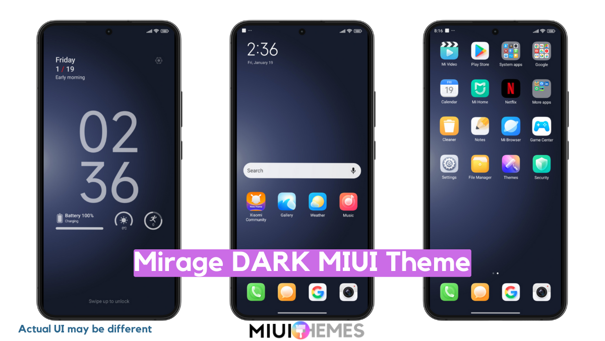 Mirage DARK MIUI Theme for Xiaomi with Dynamic Experience Mirage DARK MIUI Theme for Xiaomi with Dynamic Experience