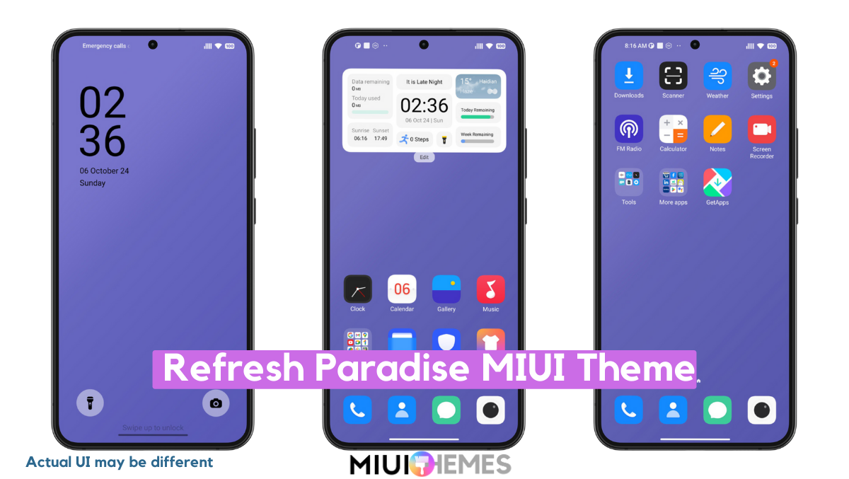 Refresh Paradise MIUI Theme with Minimal Dynamic Experience Refresh Paradise MIUI Theme with Minimal Dynamic Experience
